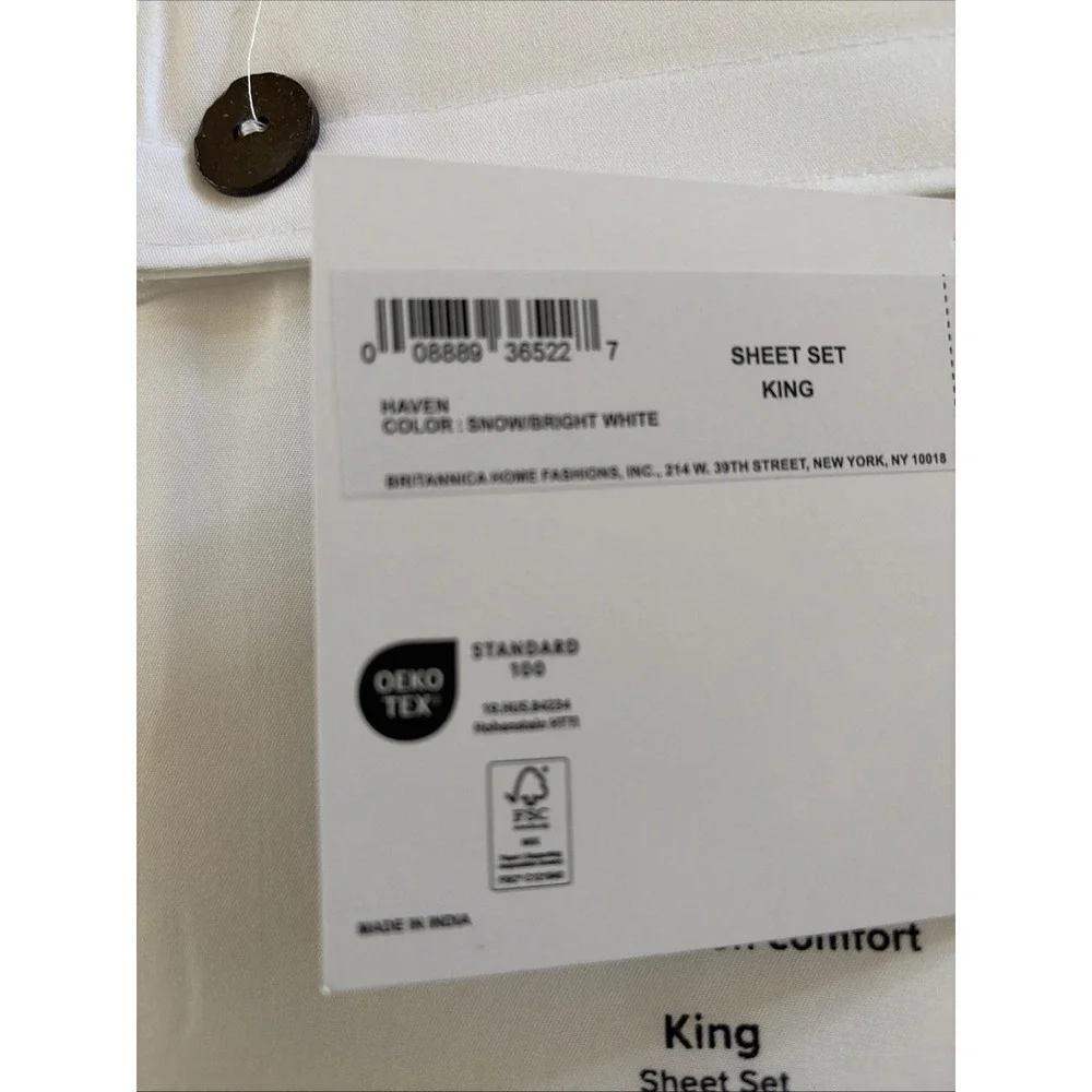 New UGG Haven KING Size Sheet Set 4 PCS Cooling Technology Bright White Solid